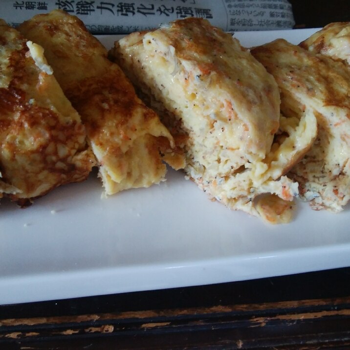 エビとちりめんじゃこのふりかけを使った玉子焼き レシピ 作り方 By めいぞう 楽天レシピ